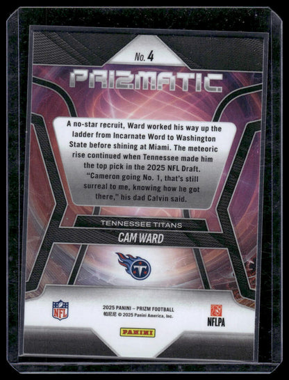 2025 Panini Prizm Football #4 Cam Ward Prizmatic