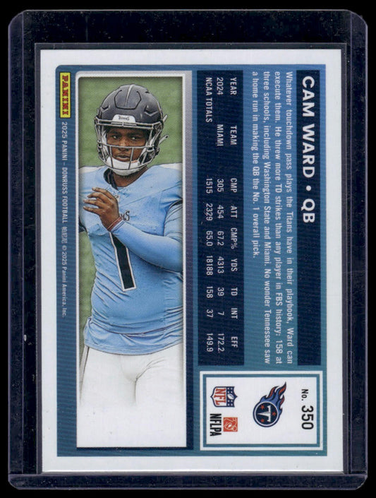 2025 Panini Donruss Football #350 Cam Ward
