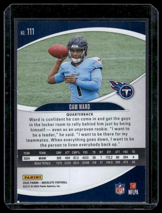 2025 Panini Absolute Football #111 Cam Ward
