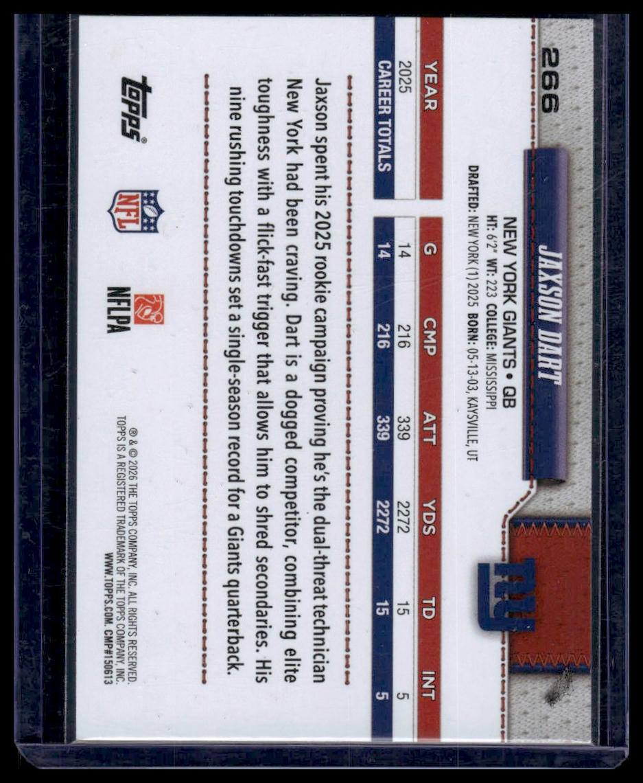 2026 Topps Football #266 Jaxson Dart Future Stars