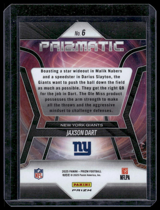 2025 Panini Prizm Football #6 Jaxson Dart Prizmatic