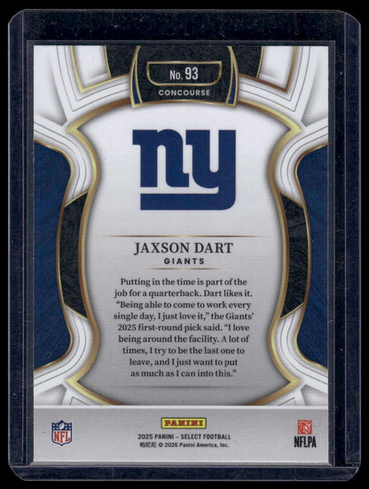 2025 Panini Select Football #93 Jaxson Dart Concourse