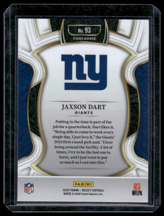 2025 Panini Select Football #93 Jaxson Dart Concourse