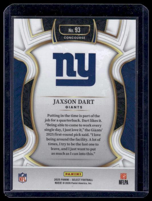 2025 Panini Select Football #93 Jaxson Dart Concourse