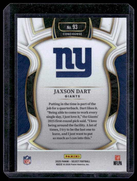 2025 Panini Select Football #93 Jaxson Dart Concourse