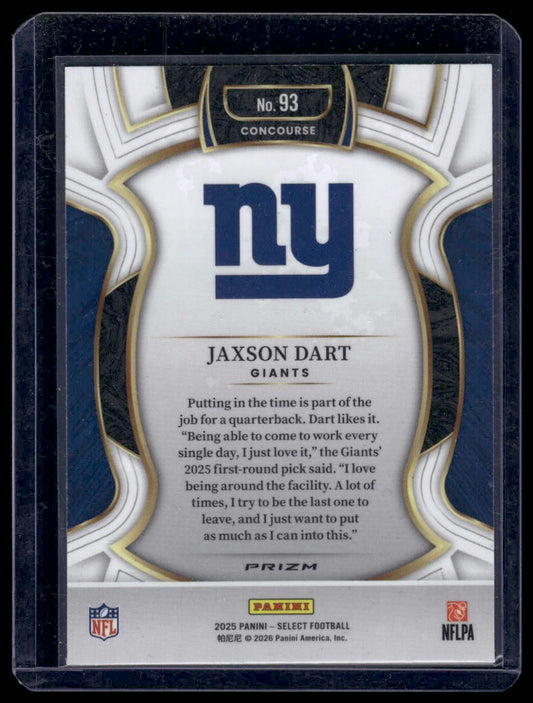 2025 Panini Select Football #93 Jaxson Dart Concourse