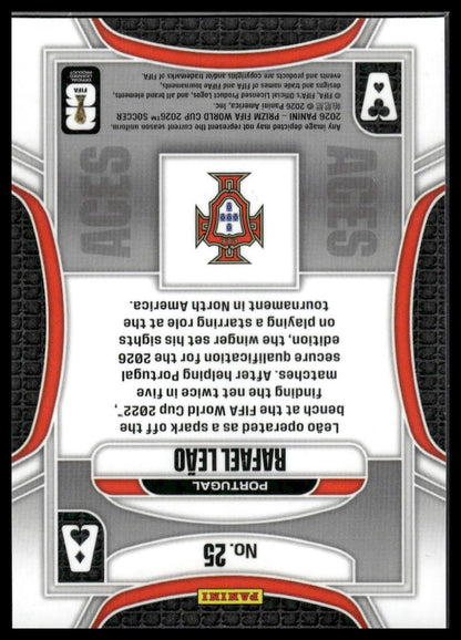 2026 Panini Prizm FIFA World Cup #25 Rafael Leao Aces Silver Prizm