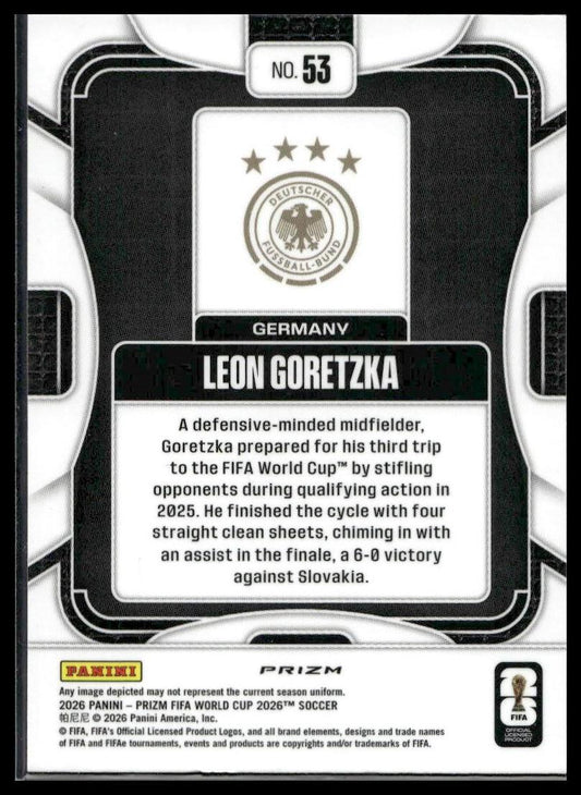 2026 Panini Prizm FIFA World Cup #53 Leon Goretzka Silver Prizm