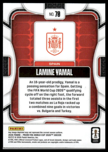 2026 Panini Prizm FIFA World Cup #70 Lamine Yamal