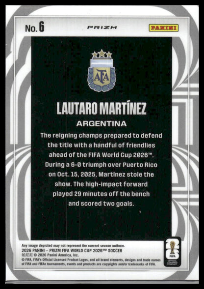 2026 Panini Prizm FIFA World Cup #6 Lautaro Martinez Screamers