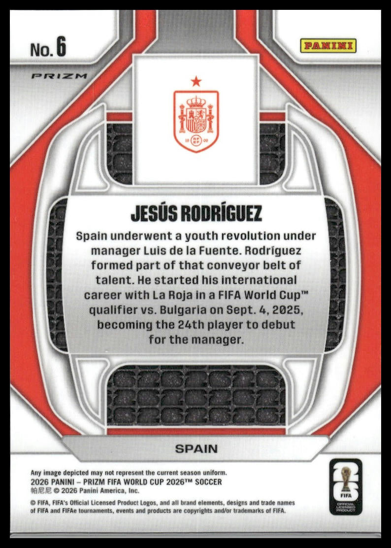 2026 Panini Prizm FIFA World Cup #6 Jesus Rodriguez New Era