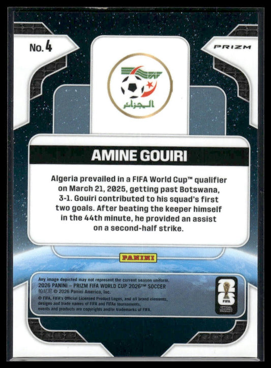 2026 Panini Prizm FIFA World Cup #4 Amine Gouiri Global Reach