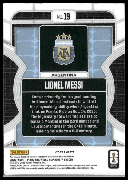 2026 Panini Prizm FIFA World Cup #19 Lionel Messi Phenomenon