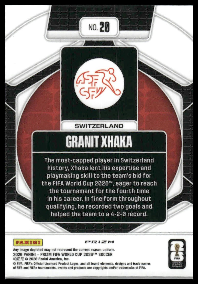 2026 Panini Prizm FIFA World Cup #20 Granit Xhaka Trophy Hunting