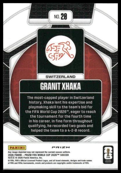 2026 Panini Prizm FIFA World Cup #20 Granit Xhaka Trophy Hunting