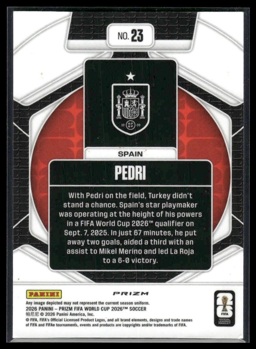 2026 Panini Prizm FIFA World Cup #23 Pedri Trophy Hunting