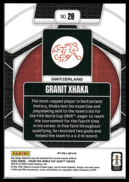 2026 Panini Prizm FIFA World Cup #20 Granit Xhaka Trophy Hunting