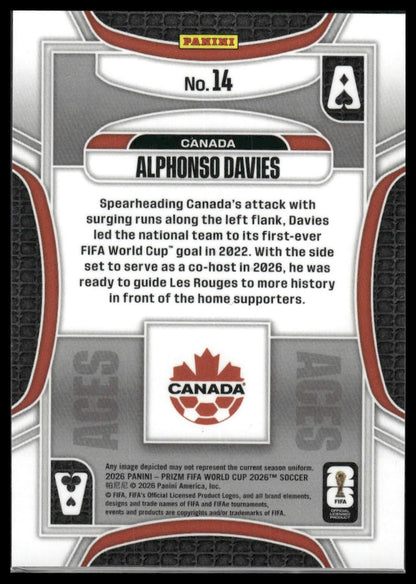 2026 Panini Prizm FIFA World Cup #14 Alphonso Davies Aces