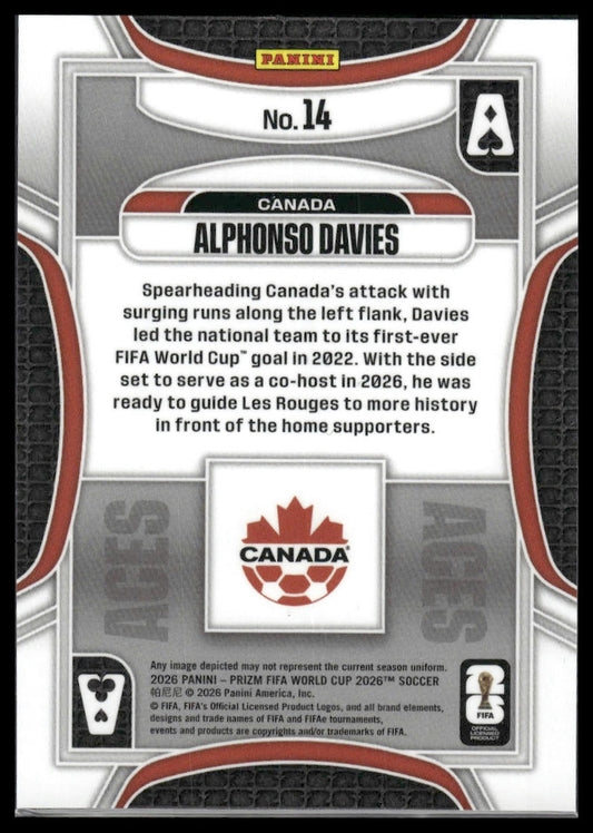 2026 Panini Prizm FIFA World Cup #14 Alphonso Davies Aces