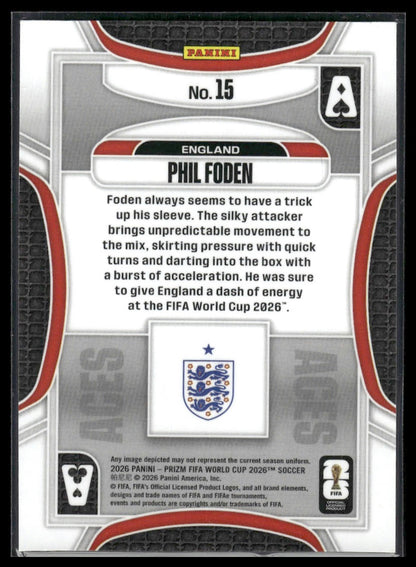 2026 Panini Prizm FIFA World Cup #15 Phil Foden Aces