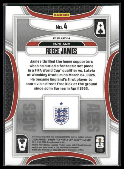 2026 Panini Prizm FIFA World Cup #4 Reece James Aces
