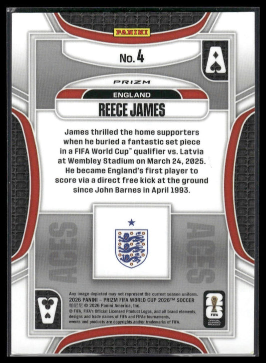2026 Panini Prizm FIFA World Cup #4 Reece James Aces