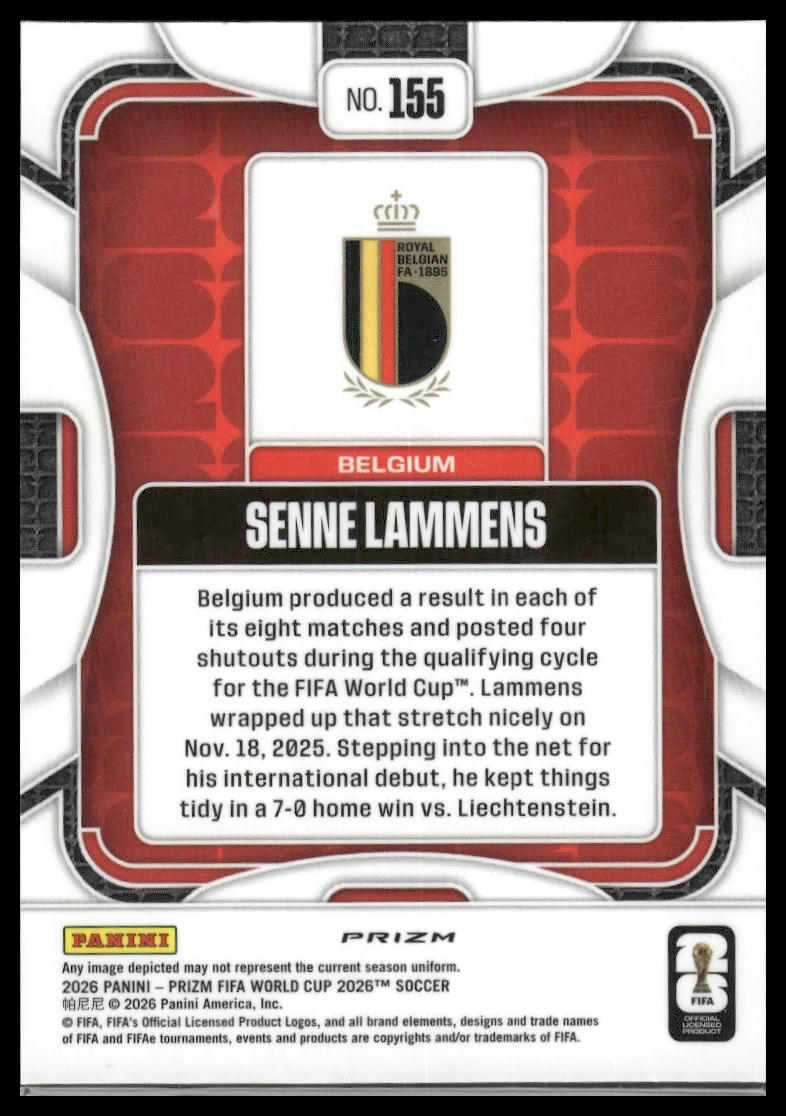 2026 Panini Prizm FIFA World Cup #155 Senne Lammens