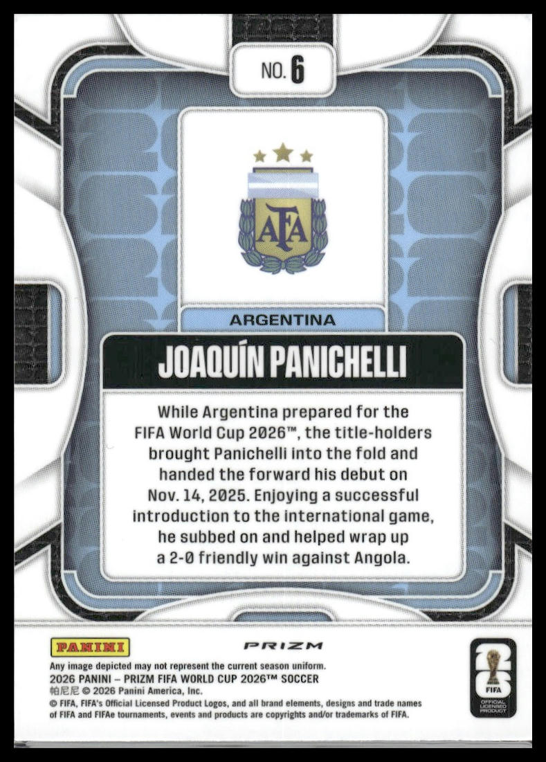 2026 Panini Prizm FIFA World Cup #6 Joaquin Panichelli Wave Prizm
