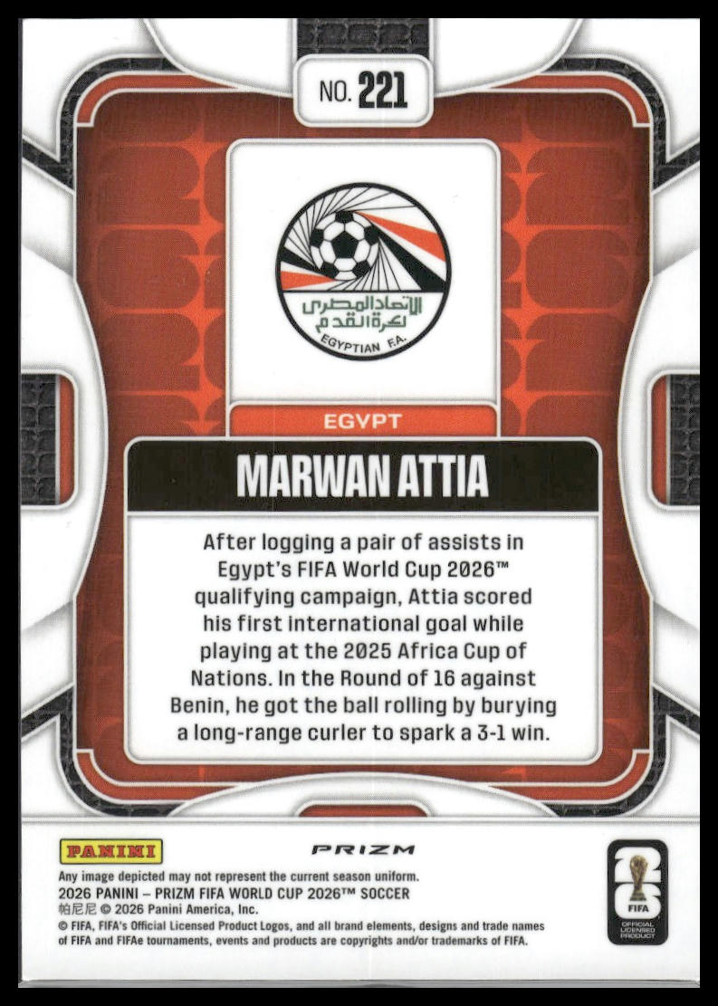 2026 Panini Prizm FIFA World Cup #221 Marwan Attia Wave Prizm