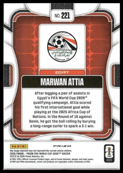 2026 Panini Prizm FIFA World Cup #221 Marwan Attia Wave Prizm
