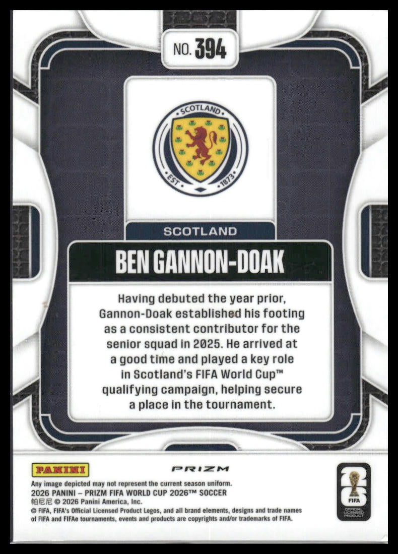 2026 Panini Prizm FIFA World Cup #394 Ben Gannon-Doak Wave Prizm