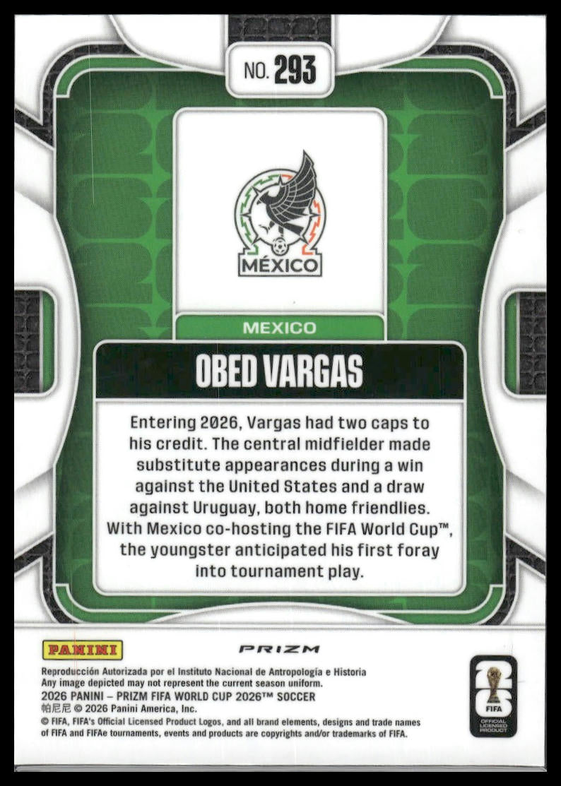 2026 Panini Prizm FIFA World Cup #293 Obed Vargas Wave Prizm