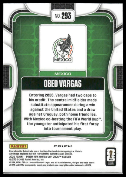 2026 Panini Prizm FIFA World Cup #293 Obed Vargas Wave Prizm