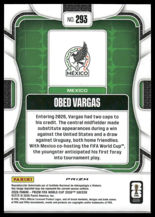 2026 Panini Prizm FIFA World Cup #293 Obed Vargas Wave Prizm