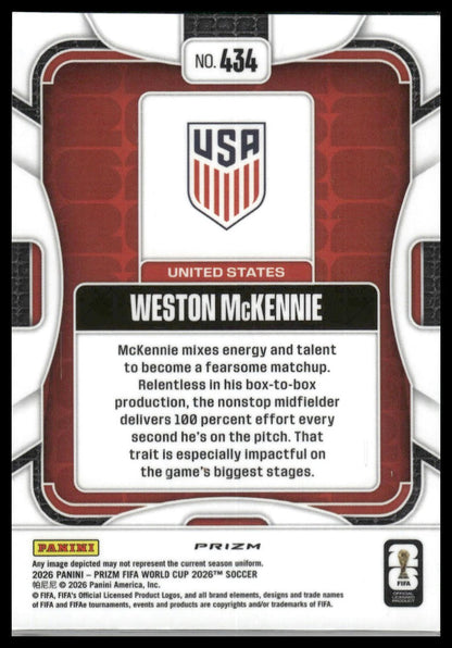 2026 Panini Prizm FIFA World Cup #434 Weston McKennie Wave Prizm