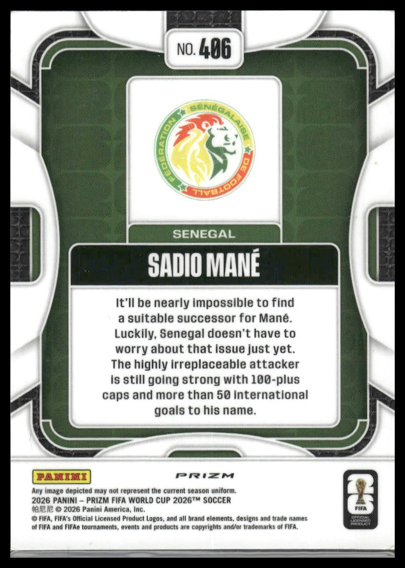 2026 Panini Prizm FIFA World Cup #406 Sadio Mane Disco Prizm