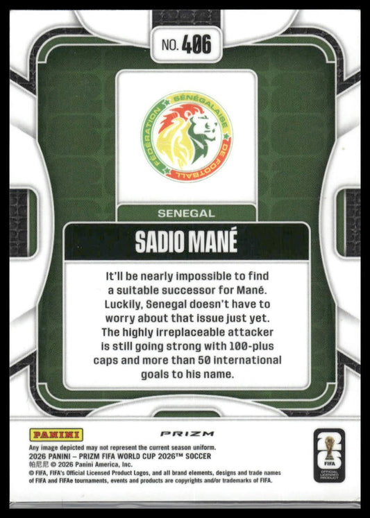 2026 Panini Prizm FIFA World Cup #406 Sadio Mane Disco Prizm