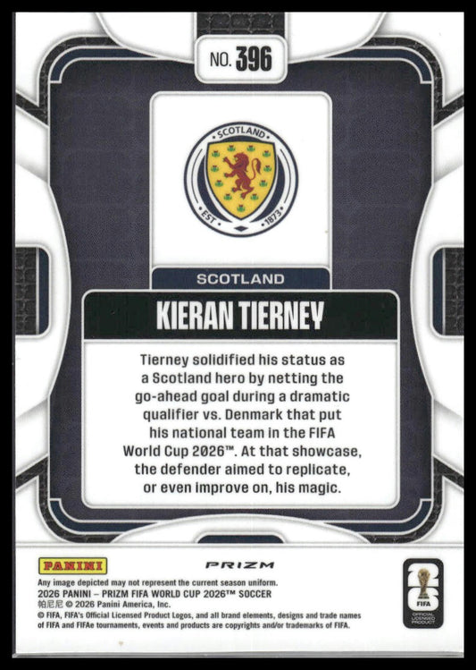 2026 Panini Prizm FIFA World Cup #396 Kieran Tierney Disco Prizm