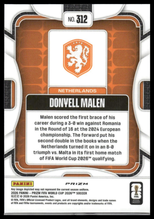 2026 Panini Prizm FIFA World Cup #312 Donyell Malen Disco Prizm