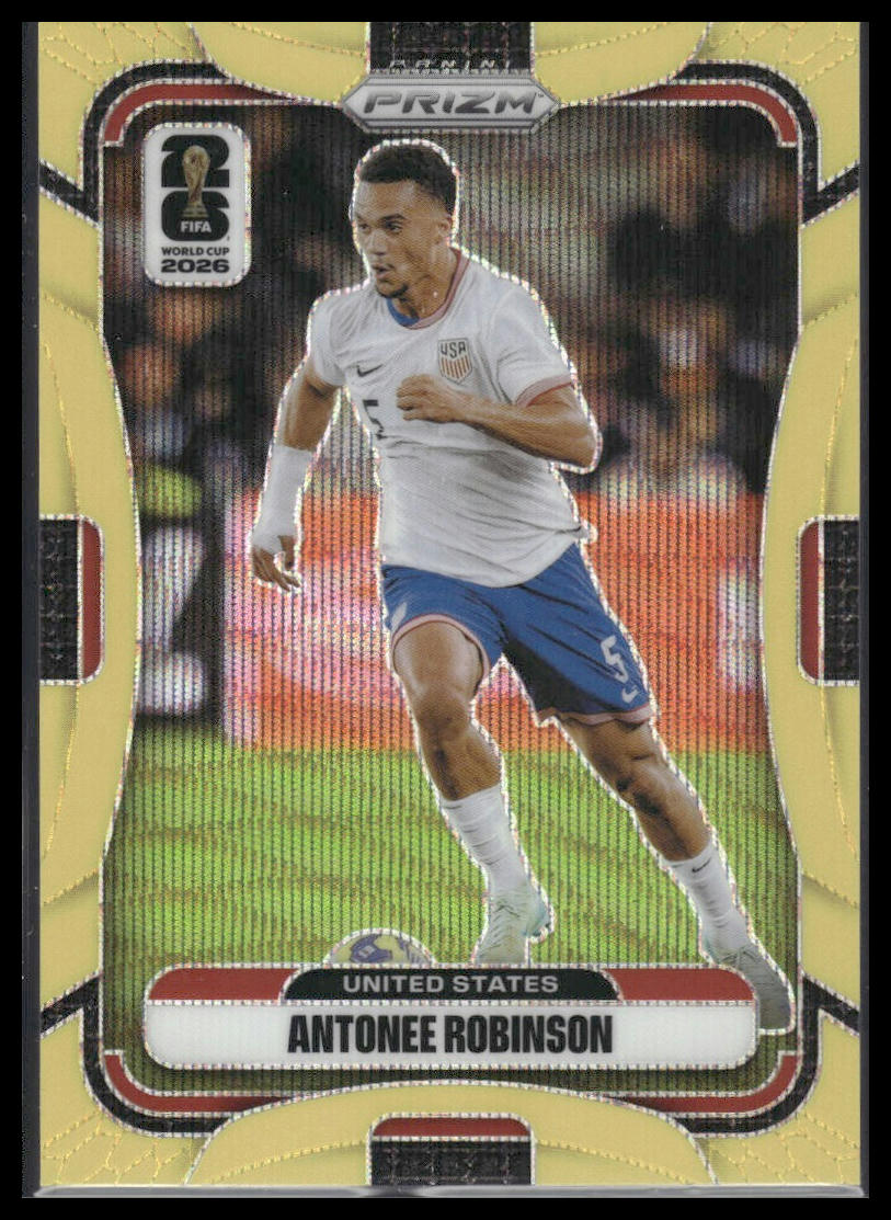 2026 Prizm FIFA World Cup #437 Antonee Robinson Fluor Yellow Wave Prizm #/180