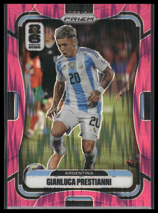2026 Prizm FIFA World Cup #17 Gianluca Prestianni Fuchsia Flash Prizm #/195