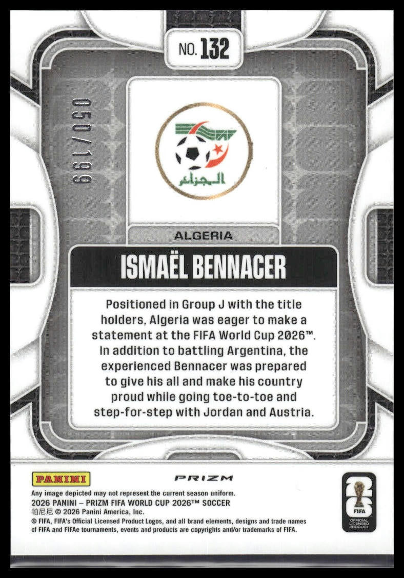 2026 Panini Prizm FIFA World Cup #132 Ismael Bennacer Fuchsia Disco Prizm #/199