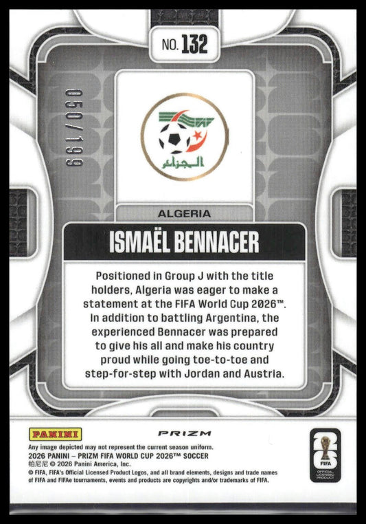 2026 Panini Prizm FIFA World Cup #132 Ismael Bennacer Fuchsia Disco Prizm #/199