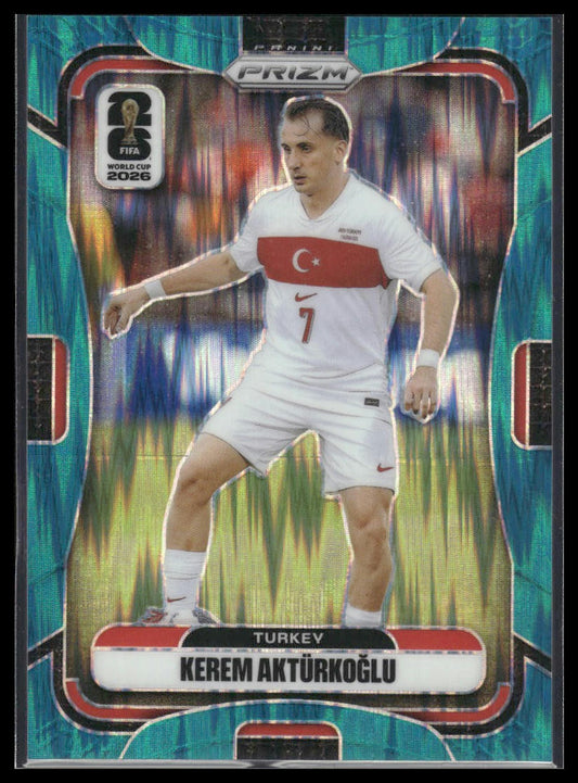 2026 Panini Prizm FIFA World Cup #488 Kerem Akturkoglu Teal Flash Prizm #/255