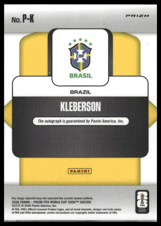 2026 Panini Prizm FIFA World Cup #P-K Kleberson Penmanship Wave Prizm Auto