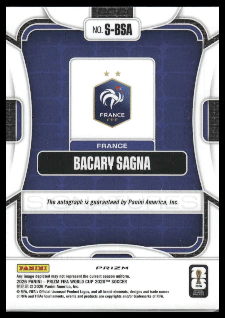 2026 Panini Prizm FIFA World Cup #S-BSA Bacary Sagna Signatures Wave Prizm Auto