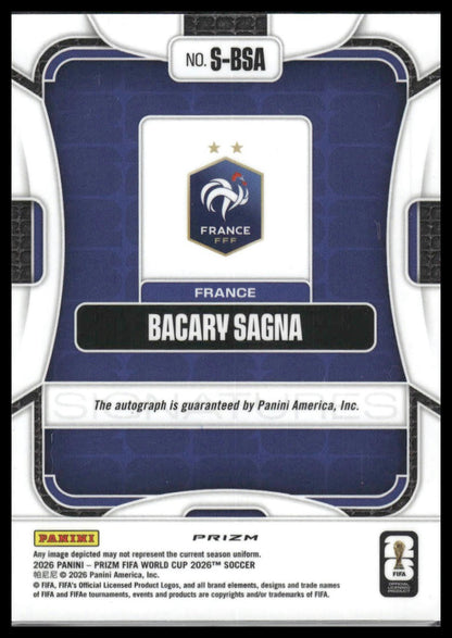2026 Panini Prizm FIFA World Cup #S-BSA Bacary Sagna Signatures Wave Prizm Auto