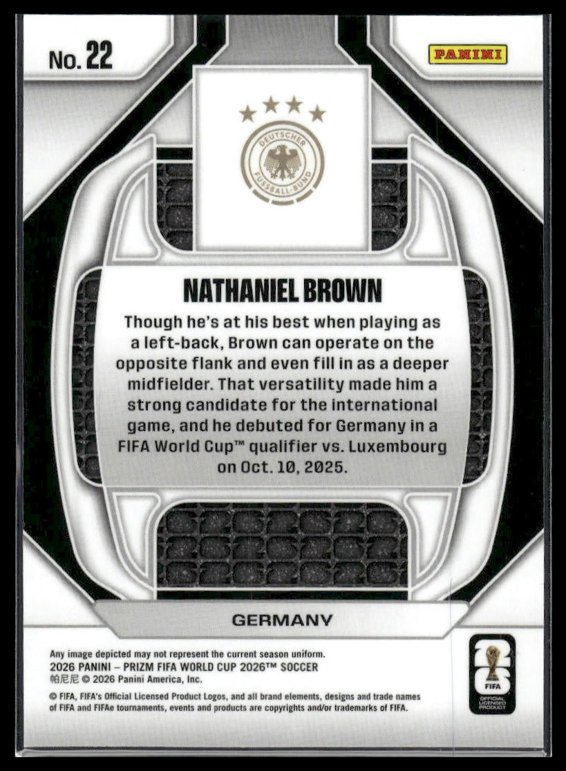 2026 Panini Prizm FIFA World Cup #22 Nathaniel Brown New Era