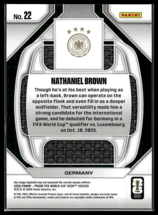 2026 Panini Prizm FIFA World Cup #22 Nathaniel Brown New Era