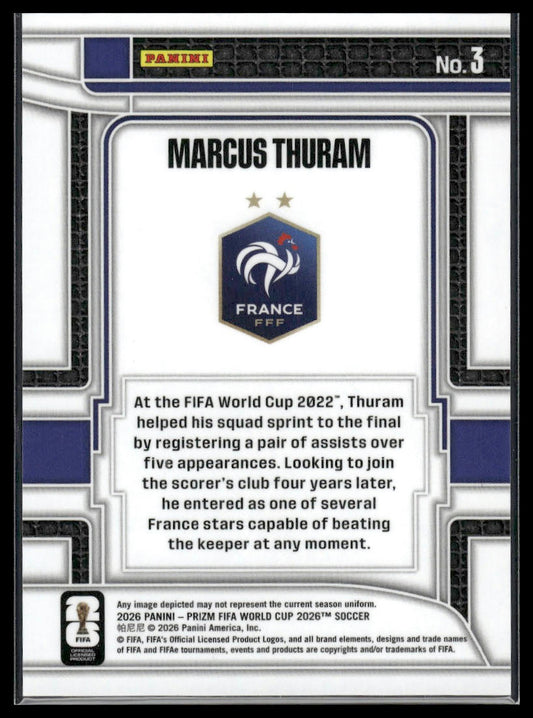 2026 Panini Prizm FIFA World Cup #3 Marcus Thuram Scorers Club